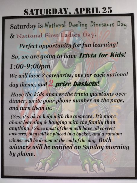 national dueling dinosaurs day